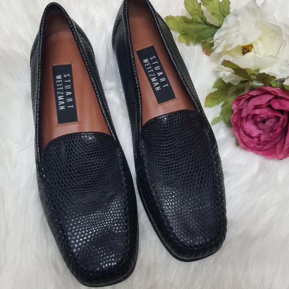 Stuart Weitzman Black Women's Leather Loafer/6.5B